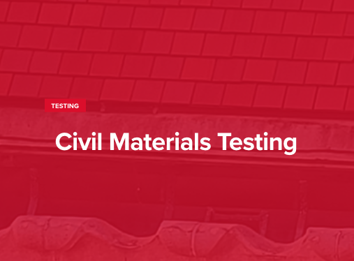 red image with the text on it reading "Civil Materials Testing".